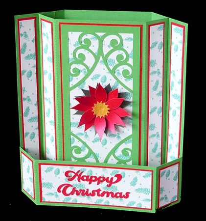 Poinsettia Balcony Fold Card by Shirley Young