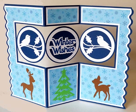 Christmas Circles Z Fold Card by Shirley Young