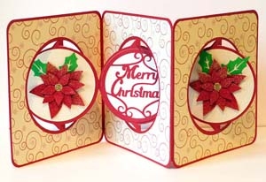 Poinsettia Accordian Card by Shirley Young