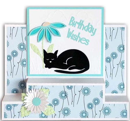 Platform Step Card with Cat by Shirley Young