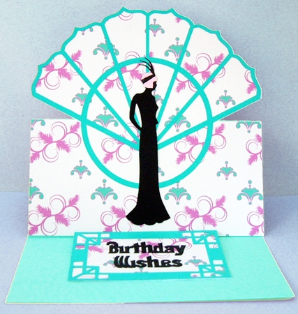 Art Deco Fan Easel Card by Shirley Young