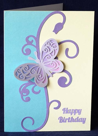 Flourish Overlay Card with Butterfly by Shirley Young