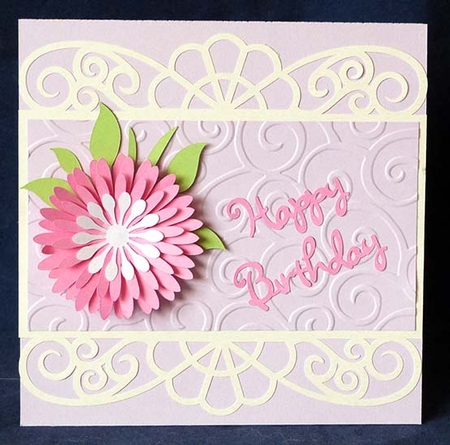 Scroll Panel Card with Flower by Shirley Young