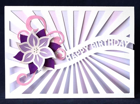 Happy Birthday Floral Split Card by Shirley Young