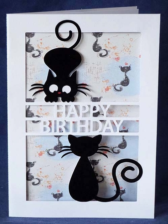 Cat Happy Birthday Card by Shirley Young