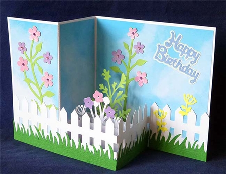 Garden Z Fold Pop Up Card by Shirley Young