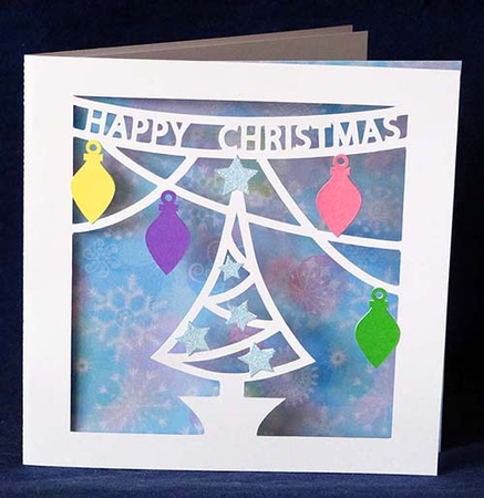 Star Tree with Baubles Card by Shirley Young