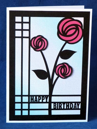 Art Nouveau Rose Card by Shirley Young