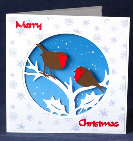 Two Robins Aperture Card by Shirley Young
