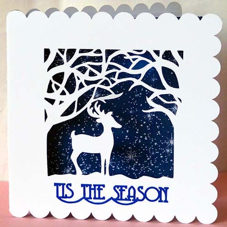 Reindeer in the Snow Card by Shirley Young