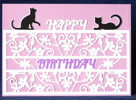 Happy Birthday Cat Panel Card by Shirley Young