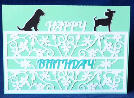 Happy Birthday Puppy Panel Card by Shirley Young