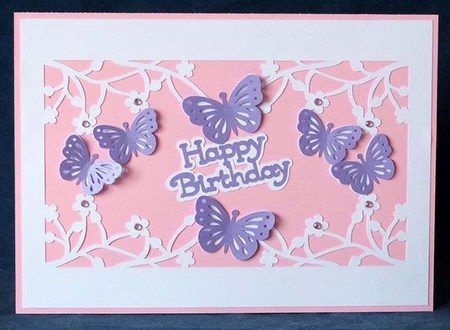 Birthday Butterflies Overlay Card by Shirley Young