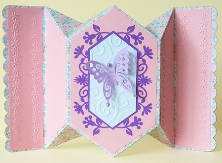Fancy Fold Card with Butterfly by Shirley Young