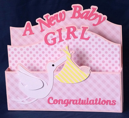 New Baby Girl Box Card by Shirley Young