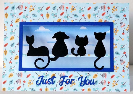 Kitties and Puppy Aperture Card by Shirley Young