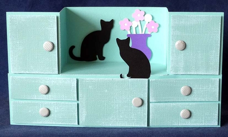 Cats Bench Card by Shirley Young