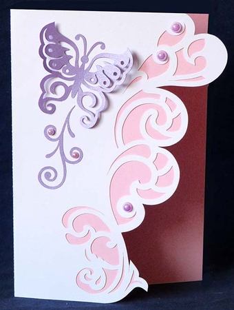 Flourish Edge Card with Butterfly by Shirley Young