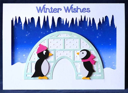 Penguins and Igloo Card by Shirley Young