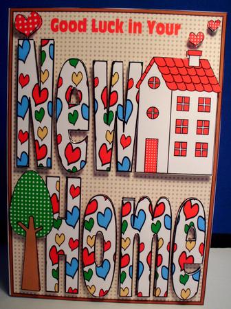 New Home Card Front with Decoupage by Shirli Walker