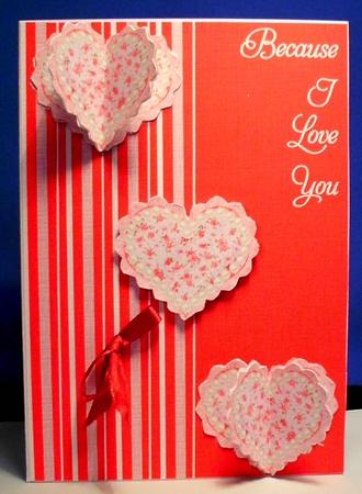 3D Pink Hearts by Shirli Walker