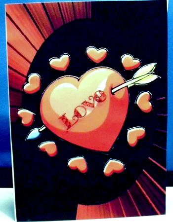 Love Hearts Card Front with Decoupage by Shirli Walker