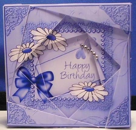 Daisies on Metallic Lace Twisted Spiral Side Stacker by Shirli Walker