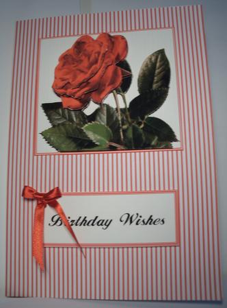 Simple Red Rose Decoupage by Shirli Walker
