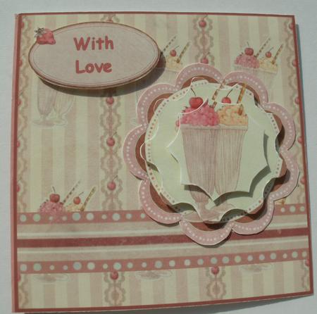 Yummy Sundae Quick Card with Pyramid and Decoupage by Shirli Walker