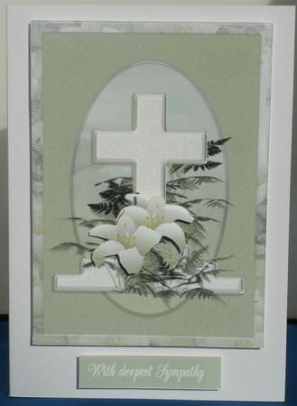 Lillies and Sympathy Cross by Shirli Walker