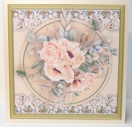 Peonie and Roses on Lace  by Shonni Moore
