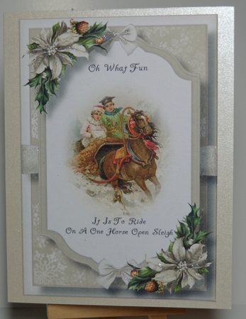 Beautiful Christmas Scene - One Horse Open Sleigh A5 by Shonni Moore