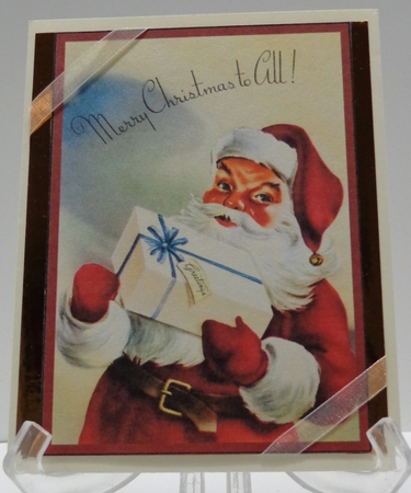 Santa Claus with Gift Panel Card by Shonni Moore
