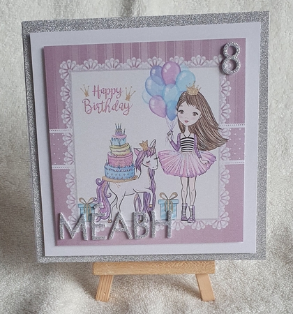 Unicorn Birthday Topper Plus Gift Tag (Dark Hair) Featured Gallery Photo
