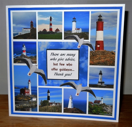 Lighthouse Photo Collage Fathers Day Birthday Anniversary Thank You Sympathy Scripture card kit by Sonja Nelson