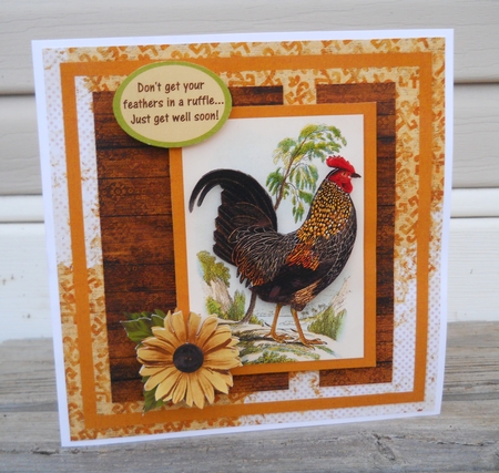 Dont Get Your Feathers In A Ruffle Rooster Birthday Get Well by Sonja Nelson