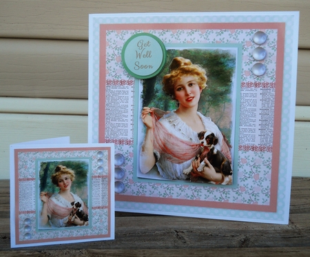 Vintage Lady With Puppy Dog Multi Use Mini Kit by Sonja Nelson