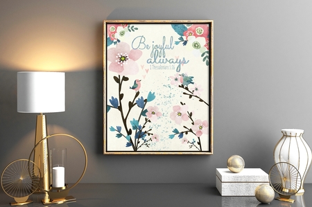 Printable wall decor 8x10 Be joyful always scripture christian word art watercolor print by Sonja Nelson