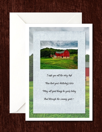 Barns Male Birthday Quick Cards with Sentiments and Inserts by Sonja Nelson