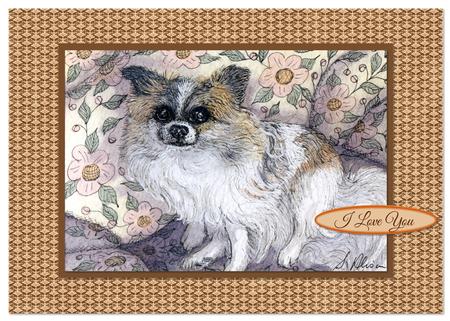 I Am Soooo Cute! Long-haired Chihuahua - Wavy Corner Stacker by Sonja Nelson