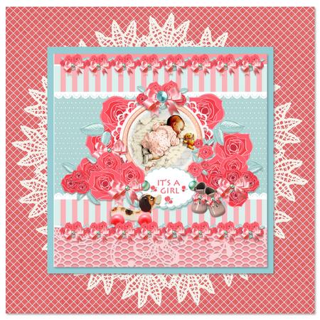 Pretty Flower Baby Girl Decoupage Mini Kit by Sonja Nelson