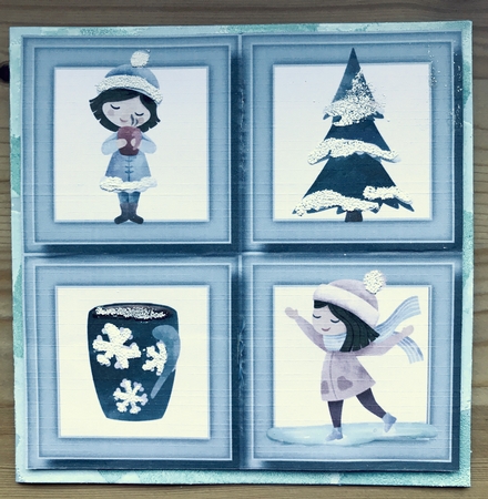 Winter Girls Christmas Quad Frame 8x8 by Stefanie Mohrmann