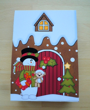 3D Xmas Snowman Gingerbread House Gift Bag Mini Kit by Stefanie Mohrmann