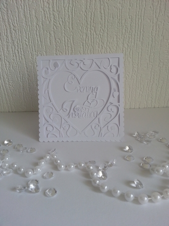 Heart Swirls Evening Wedding Invitation Card Template now in multi digital cutting formats by Stella Reynolds