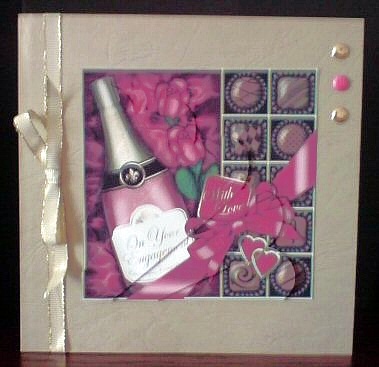 Engagement Champers Chocs N Roses Fan Pyramage Topper by Stella Reynolds