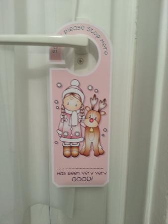 Chloe with Reindeer Door Hanger by Stella Reynolds
