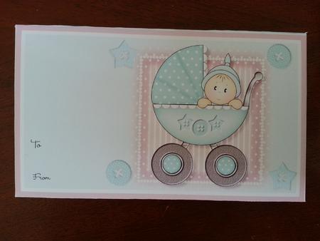 Baby Boy in Pram Money Wallet by Stella Reynolds