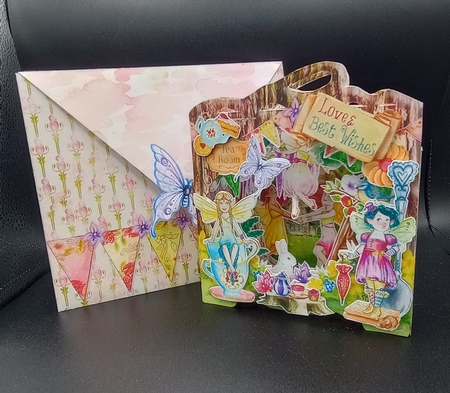 Fairy Tea Party Shape the Scene 3D Card and Envelope Kit. by Stephanie Bardelli