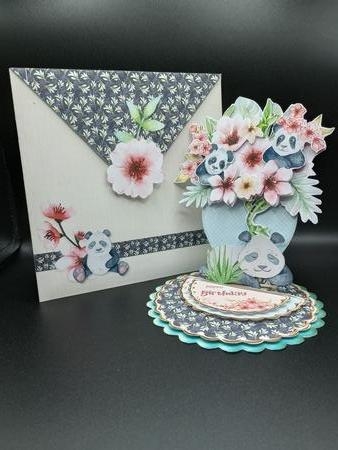 Wild about Pandas Easel Vase and Envelope Kit.  by Stephanie Bardelli