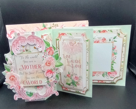 Delicate Roses Accordion Card, Envelope & Bookmark Kit. by Stephanie Bardelli